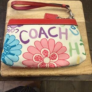 Coach Poppy Graffiti Floral Wristlet